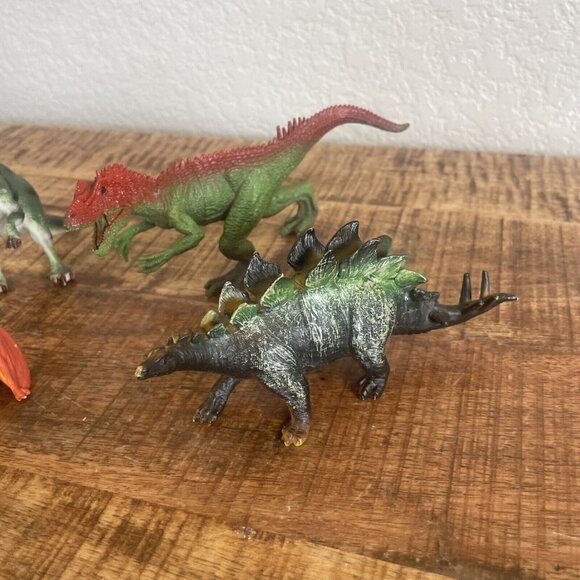 Lot Of 4 Prehistoric Dinosaurs Action Figures Hard Plastic TRex Stegosaurus - Picture 3 of 8